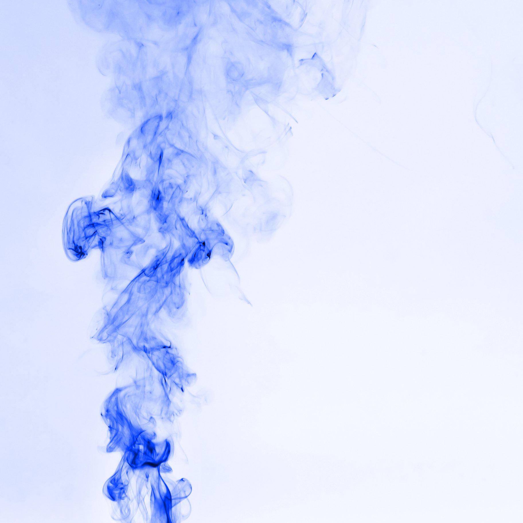 Blue Smoke on White Background